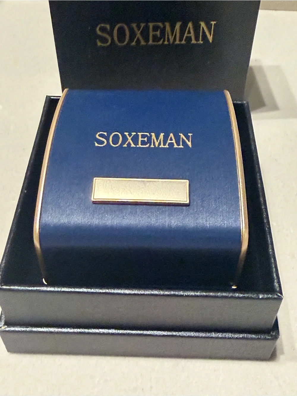 Soxeman Men’s Blue Inlay tungsten Ring 8mm - Size 13 NEW amazing gift box.